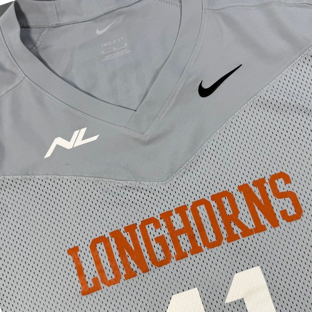 Nike Texas Longhorns Football Jersey Mens M Gray Hall #11 NCAA DJ6142-052